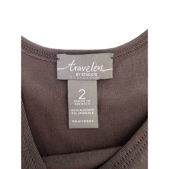 Chico’s Travelers Taupe Slinky Knit Tank Top Chico 2=Woman Size 12 Minimalist - Picture 3 of 6